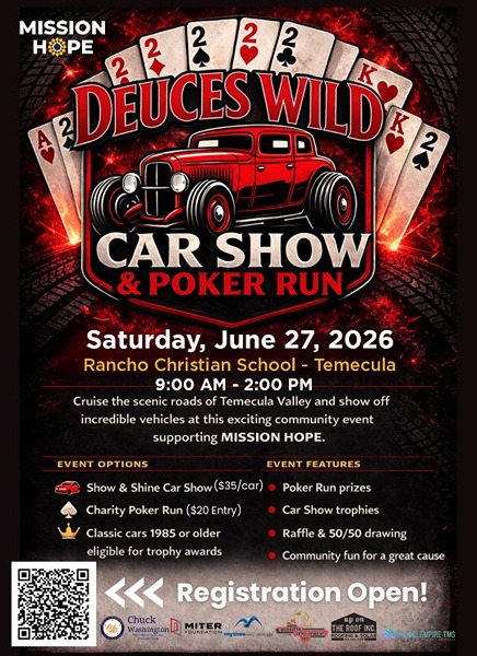 Deuces Wild Car Show Poker Run flyer June 2026